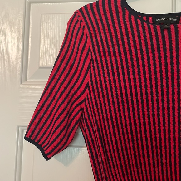 Knit red and navy midi dress - Picture 4 of 4